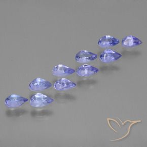 Gemas de Tanzanita Azul violeta intenso natural de 2.60 ct, En forma de pera, VS