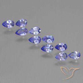 Gemas de Tanzanita Azul violeta intenso natural de 1.88 ct, En forma de pera, VS
