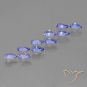 Gemas de Tanzanita Azul violeta intenso natural de 1.88 ct, En forma de pera, VS