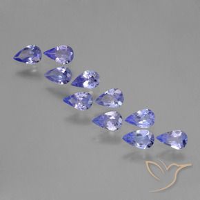 Gemas de Tanzanita Azul violeta intenso natural de 1.73 ct, En forma de pera, VS