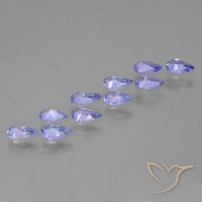 Gemas de Tanzanita Azul violeta intenso natural de 1.73 ct, En forma de pera, VS