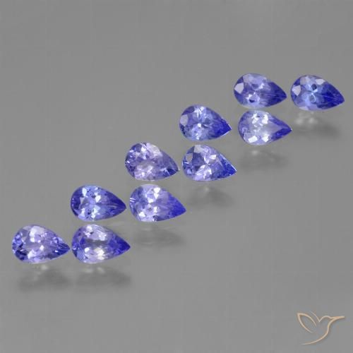 Gemas de tanzanita azul natural de 3,77 ct, en forma de pera, VS