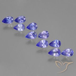 Gemas de tanzanita azul natural de 3,77 ct, en forma de pera, VS