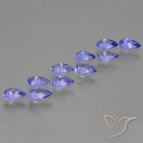 Gemas de tanzanita azul natural de 3,77 ct, en forma de pera, VS