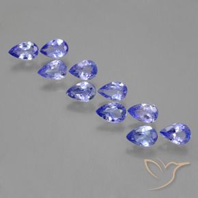 Gemas de Tanzanita Azul violeta intenso natural de 3.65 ct, En forma de pera, VS