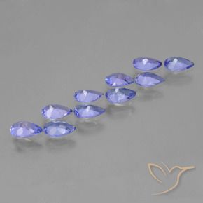 Gemas de Tanzanita Azul violeta intenso natural de 3.65 ct, En forma de pera, VS
