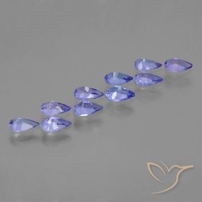 Gemas de Tanzanita Azul violeta intenso natural de 3.36 ct, En forma de pera, VS