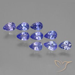 Gemas de Tanzanita Azul violeta intenso natural de 3.26 ct, En forma de pera, VS