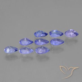 Gemas de Tanzanita Azul violeta intenso natural de 3.26 ct, En forma de pera, VS