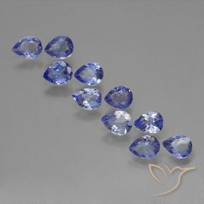 Gemas de Tanzanita Azul marino medio natural de 2.32 ct, En forma de pera, VS