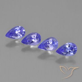 Gemas de Tanzanita Azul oscuro natural de 1.53 ct, En forma de pera, VS