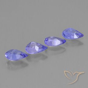 Gemas de Tanzanita Azul oscuro natural de 1.53 ct, En forma de pera, VS