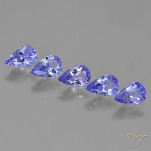 Gemas de tanzanita azul natural de 2,11 ct, en forma de pera, VS