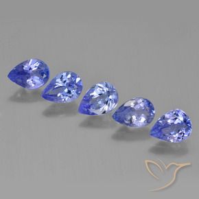 Gemas de Tanzanita Azul oscuro natural de 3.22 ct, En forma de pera, VS