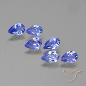 Gemas de Tanzanita Azul violeta natural de 1.90 ct, En forma de pera, VS