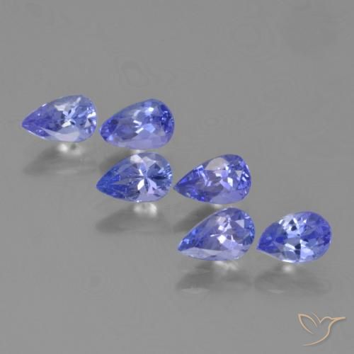 Gemas de Tanzanita Azul violeta natural de 2.66 ct, En forma de pera, VS