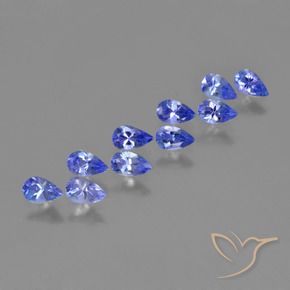 Gemas de Tanzanita Azul violeta oscuro natural de 2.07 ct, En forma de pera, VS