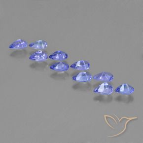 Gemas de Tanzanita Azul violeta oscuro natural de 2.07 ct, En forma de pera, VS