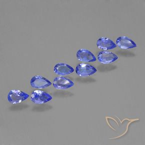 Gemas de Tanzanita Azul violeta intenso natural de 1.96 ct, En forma de pera, VS
