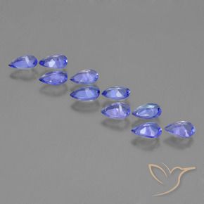 Gemas de Tanzanita Azul violeta intenso natural de 1.96 ct, En forma de pera, VS