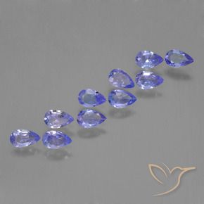 Gemas de Tanzanita Azul violeta intenso natural de 1.89 ct, En forma de pera, VS