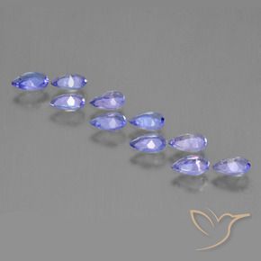 Gemas de Tanzanita Azul violeta intenso natural de 1.89 ct, En forma de pera, VS