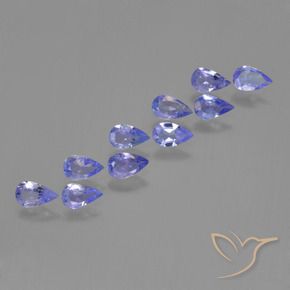 Gemas de Tanzanita Azul violeta intenso natural de 1.80 ct, En forma de pera, VS