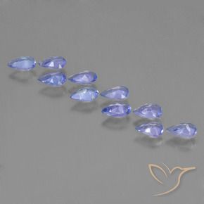 Gemas de Tanzanita Azul violeta intenso natural de 1.80 ct, En forma de pera, VS