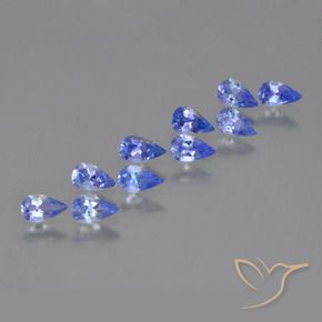 Gemas de Tanzanita Azul violeta intenso natural de 1.93 ct, En forma de pera, VS