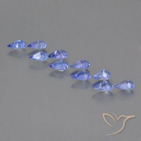 Gemas de Tanzanita Azul violeta intenso natural de 1.93 ct, En forma de pera, VS