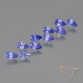 Gemas de Tanzanita Azul violeta oscuro natural de 2.54 ct, En forma de pera, VS
