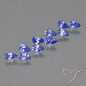Gemas de Tanzanita Azul violeta oscuro natural de 2.24 ct, En forma de pera, VS