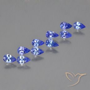 Gemas de Tanzanita Azul violeta oscuro natural de 2.18 ct, En forma de pera, VS