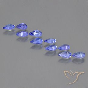 Gemas de Tanzanita Azul violeta oscuro natural de 2.18 ct, En forma de pera, VS