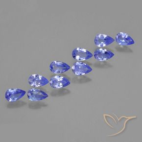 Gemas de Tanzanita Azul violeta intenso natural de 2.25 ct, En forma de pera, VS