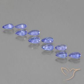 Gemas de Tanzanita Azul violeta intenso natural de 2.25 ct, En forma de pera, VS