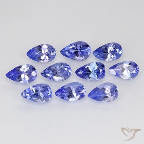 Gemas de Tanzanita Azul violeta oscuro natural de 2.19 ct, En forma de pera, VS