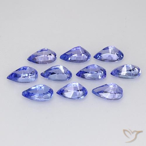Gemas de Tanzanita Azul violeta oscuro natural de 2.19 ct, En forma de pera, VS