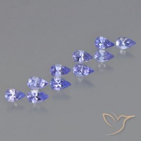 Gemas de Tanzanita Azul violeta intenso natural de 2.06 ct, En forma de pera, VS
