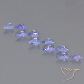Gemas de Tanzanita Azul violeta intenso natural de 2.06 ct, En forma de pera, VS