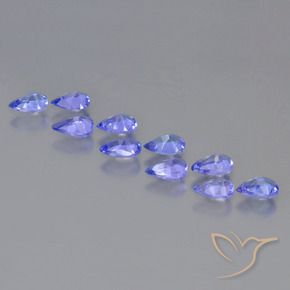 Gemas de Tanzanita Azul violeta intenso natural de 2.10 ct, En forma de pera, VS