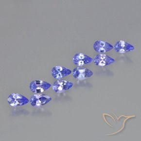 Gemas de Tanzanita Azul violeta intenso natural de 2.51 ct, En forma de pera, VS