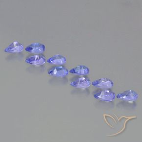 Gemas de Tanzanita Azul violeta intenso natural de 2.51 ct, En forma de pera, VS
