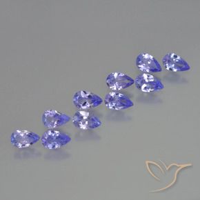 Gemas de Tanzanita Azul violeta intenso natural de 2.21 ct, En forma de pera, VS
