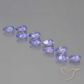Gemas de Tanzanita Azul violeta intenso natural de 2.21 ct, En forma de pera, VS