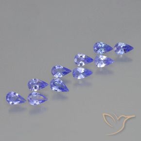 Gemas de Tanzanita Azul violeta intenso natural de 1.66 ct, En forma de pera, VS