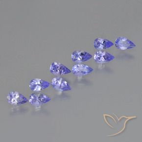 Gemas de Tanzanita Violeta natural de 2.34 ct, En forma de pera, VS