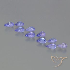 Gemas de Tanzanita Violeta natural de 2.34 ct, En forma de pera, VS
