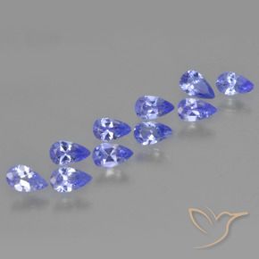 Gemas de Tanzanita Azul violeta natural de 1.83 ct, En forma de pera, VS