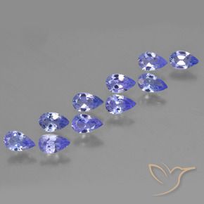 Gemas de Tanzanita Azul violeta intenso natural de 2.13 ct, En forma de pera, VS